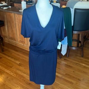 Trina Turk dress dark blue with gold trim small new with tags
